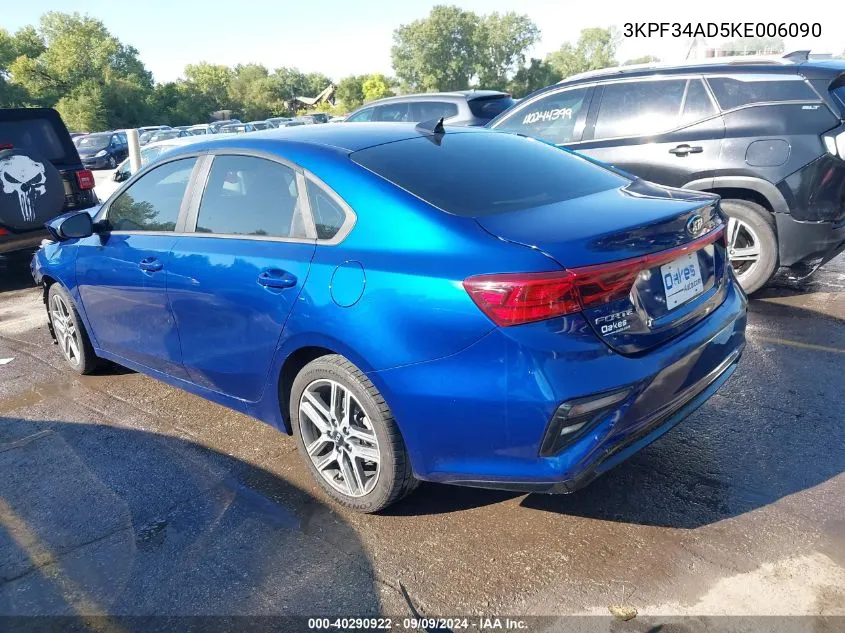 2019 Kia Forte S VIN: 3KPF34AD5KE006090 Lot: 40290922