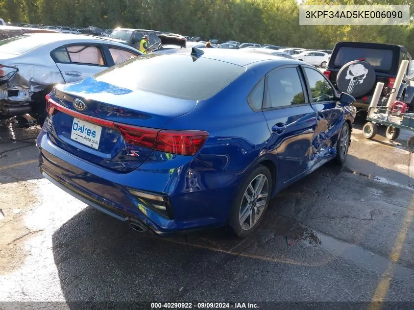 2019 Kia Forte S VIN: 3KPF34AD5KE006090 Lot: 40290922