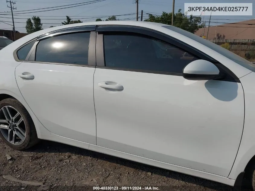 2019 Kia Forte S VIN: 3KPF34AD4KE025777 Lot: 40330123