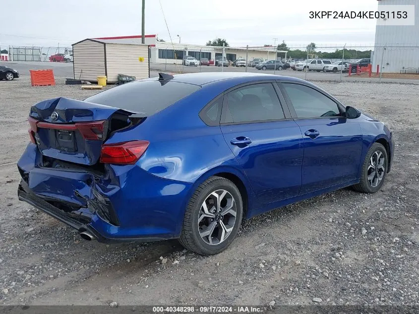 2019 Kia Forte Lxs VIN: 3KPF24AD4KE051153 Lot: 40348298