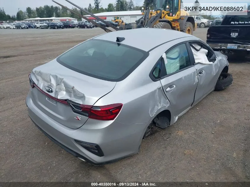 2019 Kia Forte S VIN: 3KPF34AD9KE088602 Lot: 40350016