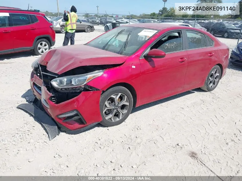 2019 Kia Forte Lxs VIN: 3KPF24AD8KE091140 Lot: 40351822