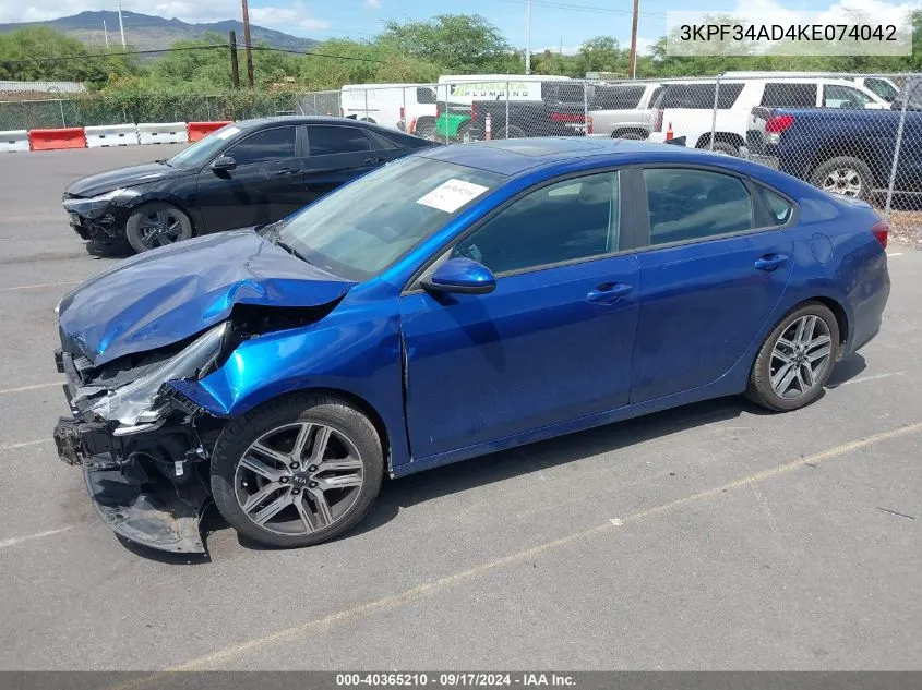 2019 Kia Forte S VIN: 3KPF34AD4KE074042 Lot: 40365210