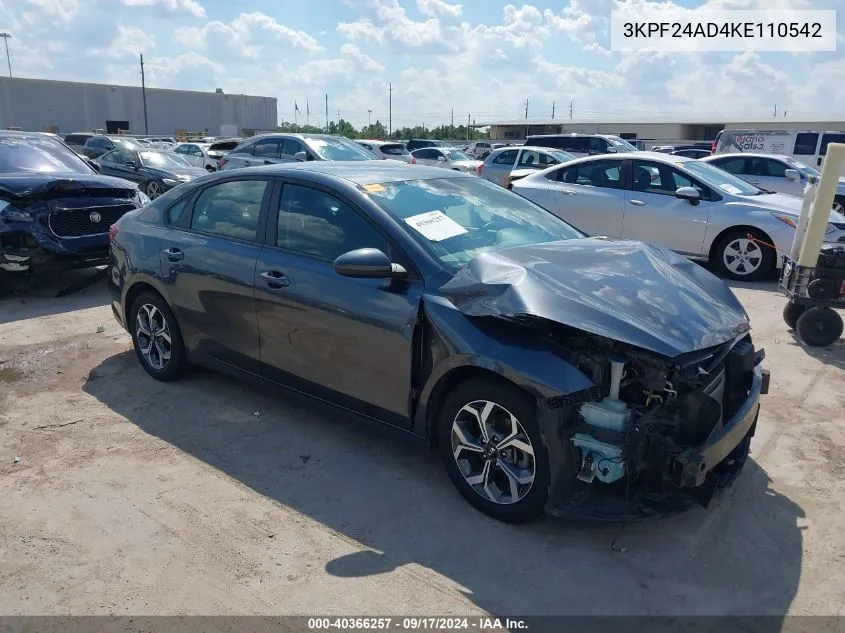 2019 Kia Forte Lxs VIN: 3KPF24AD4KE110542 Lot: 40366257