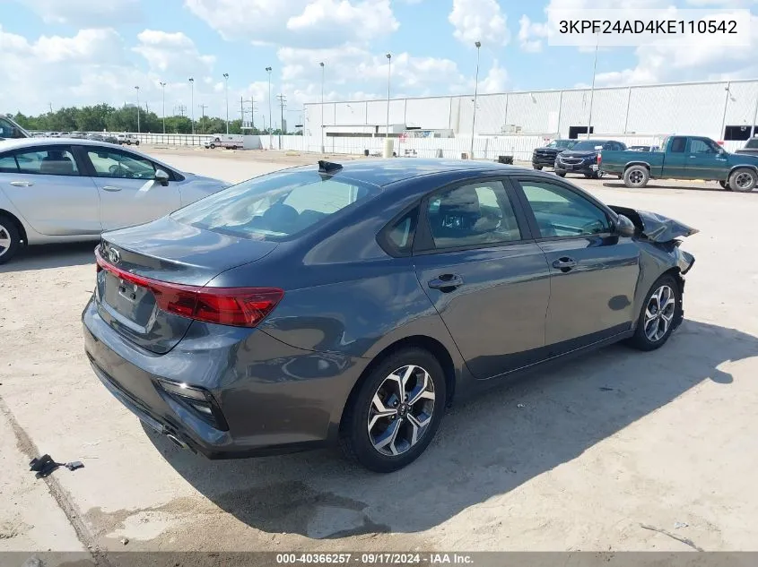 2019 Kia Forte Lxs VIN: 3KPF24AD4KE110542 Lot: 40366257