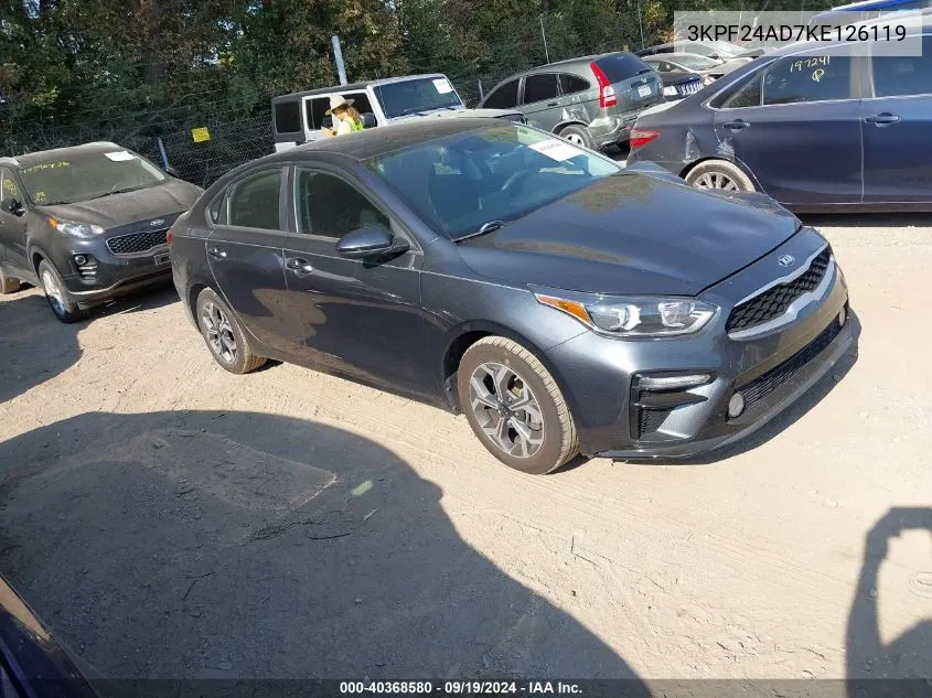 2019 Kia Forte Lxs VIN: 3KPF24AD7KE126119 Lot: 40368580