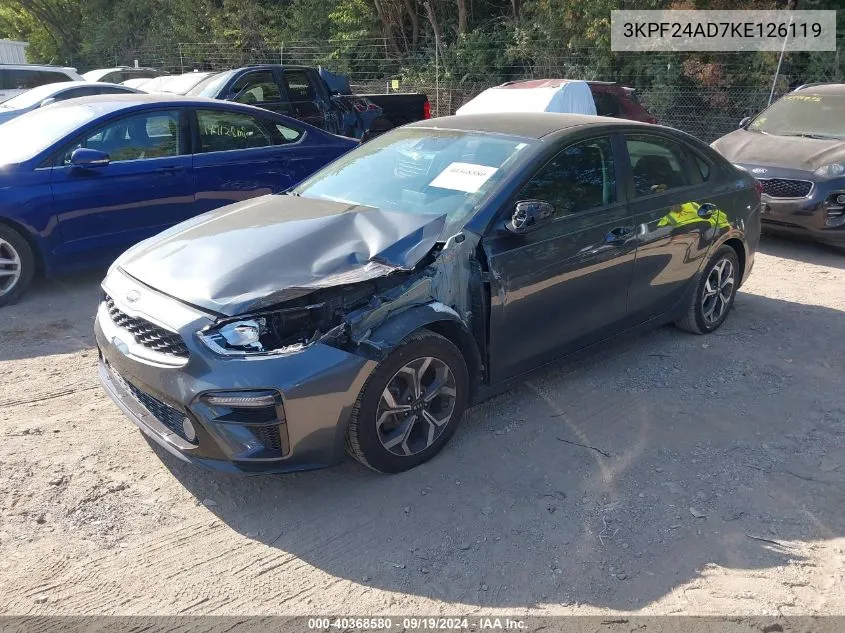 2019 Kia Forte Lxs VIN: 3KPF24AD7KE126119 Lot: 40368580