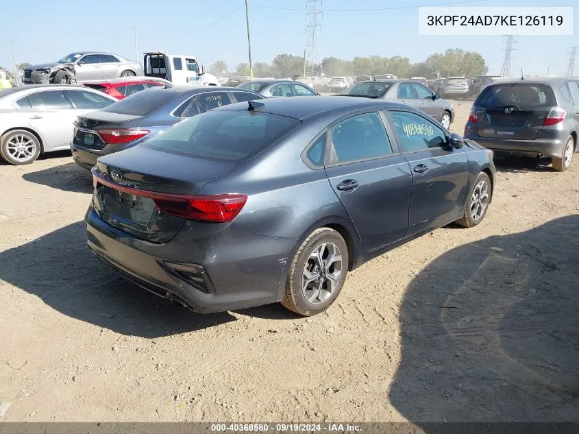 2019 Kia Forte Lxs VIN: 3KPF24AD7KE126119 Lot: 40368580