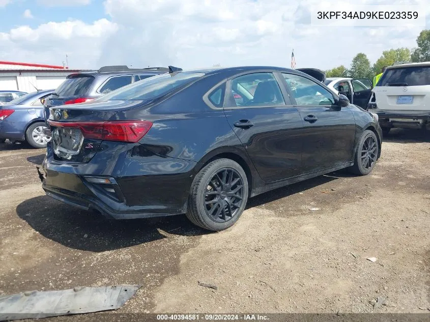 2019 Kia Forte S VIN: 3KPF34AD9KE023359 Lot: 40394581