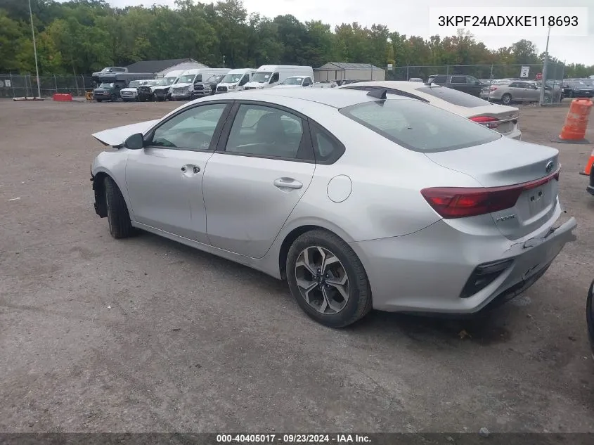 3KPF24ADXKE118693 2019 Kia Forte Lxs