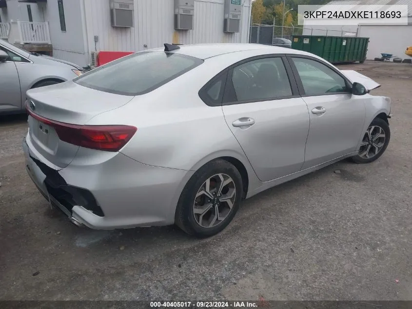 3KPF24ADXKE118693 2019 Kia Forte Lxs