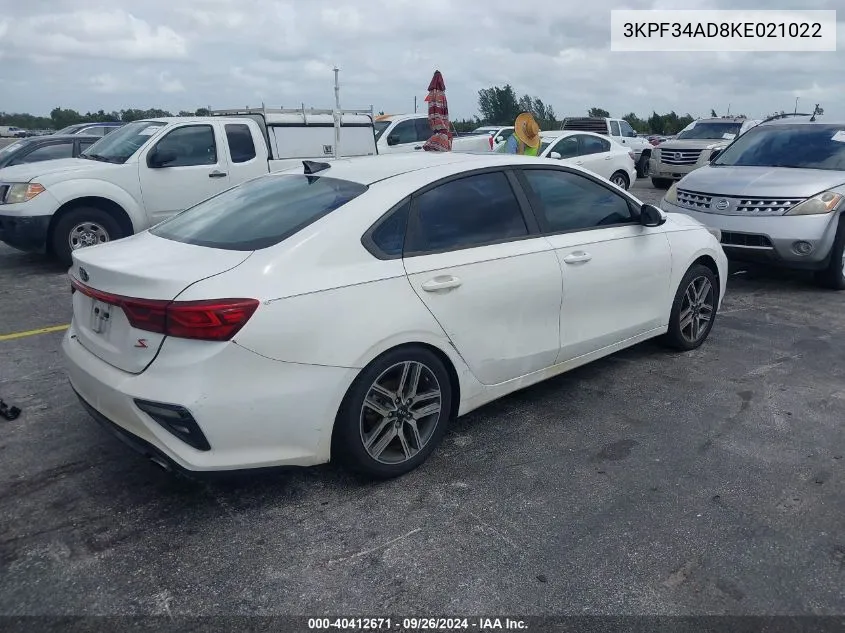 3KPF34AD8KE021022 2019 Kia Forte Gt Line/S