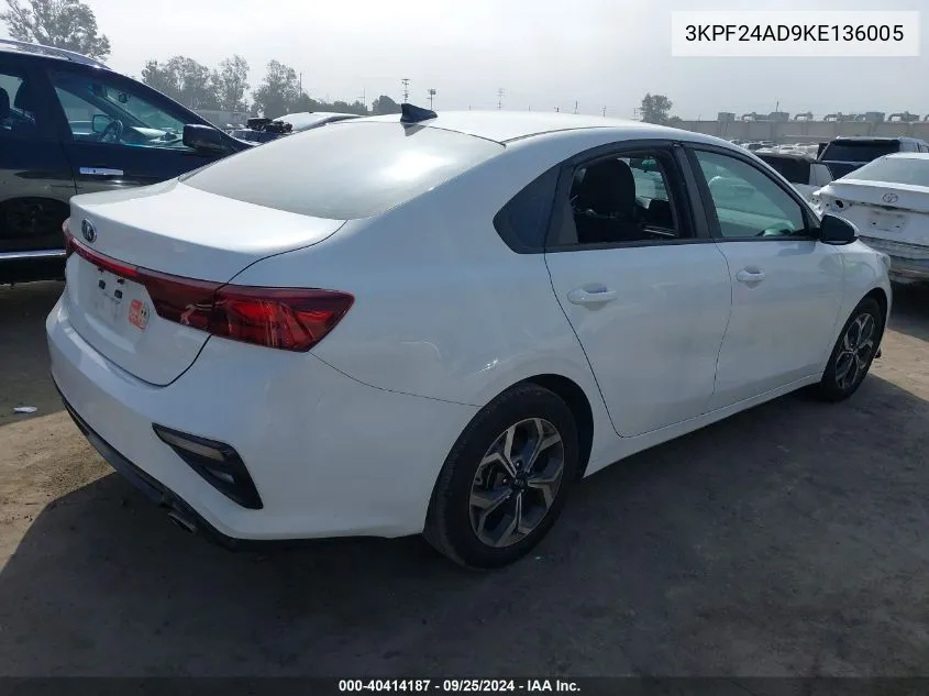 3KPF24AD9KE136005 2019 Kia Forte Lxs