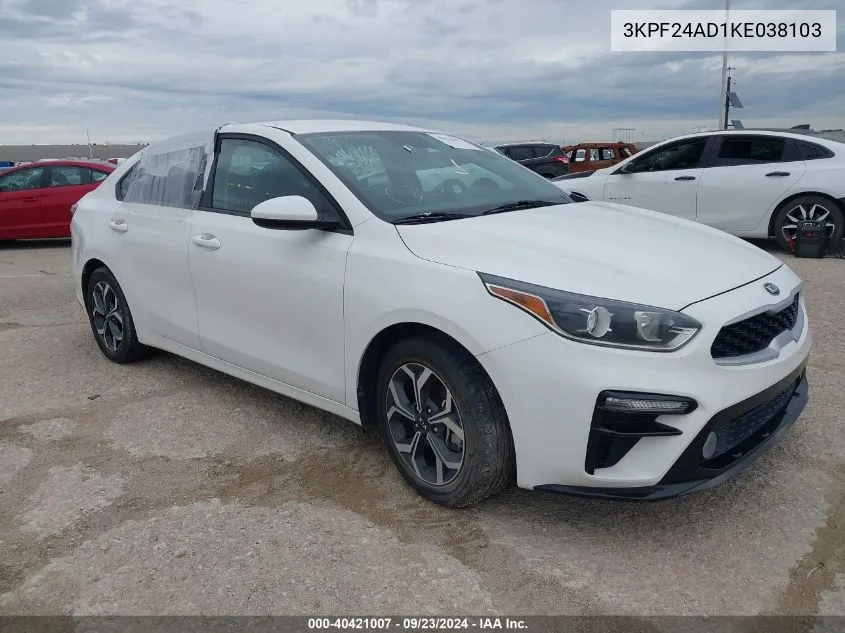 2019 Kia Forte Lxs VIN: 3KPF24AD1KE038103 Lot: 40421007