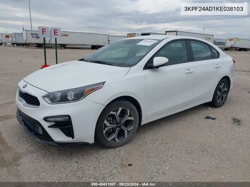 2019 Kia Forte Lxs VIN: 3KPF24AD1KE038103 Lot: 40421007