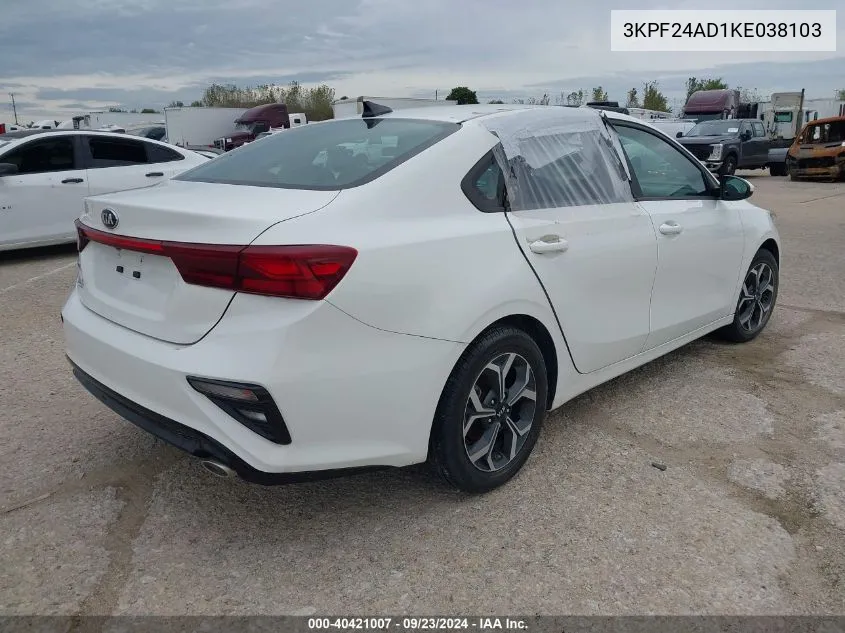 3KPF24AD1KE038103 2019 Kia Forte Lxs