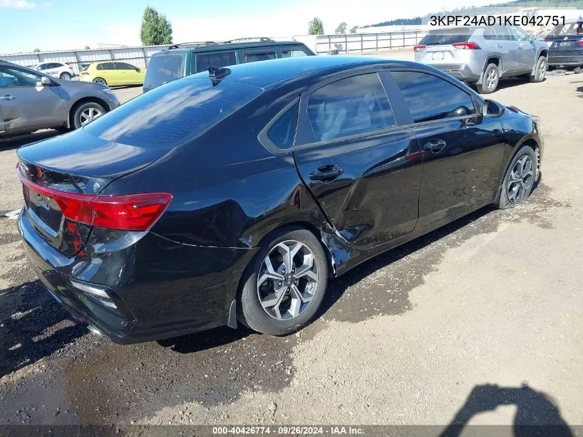 2019 Kia Forte Lxs VIN: 3KPF24AD1KE042751 Lot: 40426774