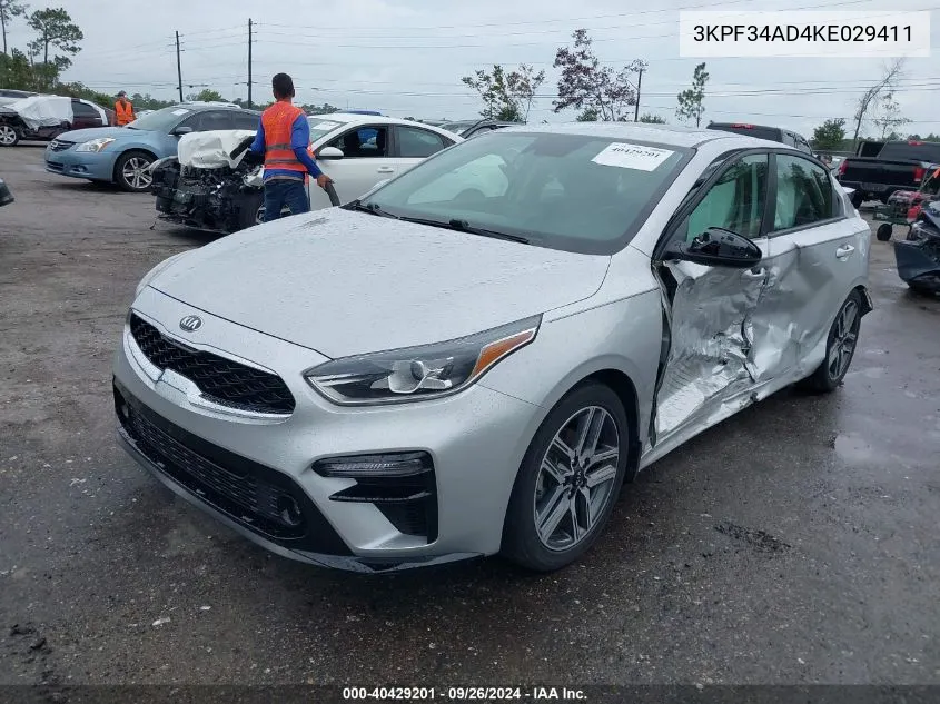 2019 Kia Forte Gt Line/S VIN: 3KPF34AD4KE029411 Lot: 40429201