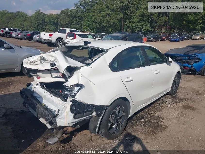 2019 Kia Forte Lxs VIN: 3KPF24AD2KE045920 Lot: 40434818