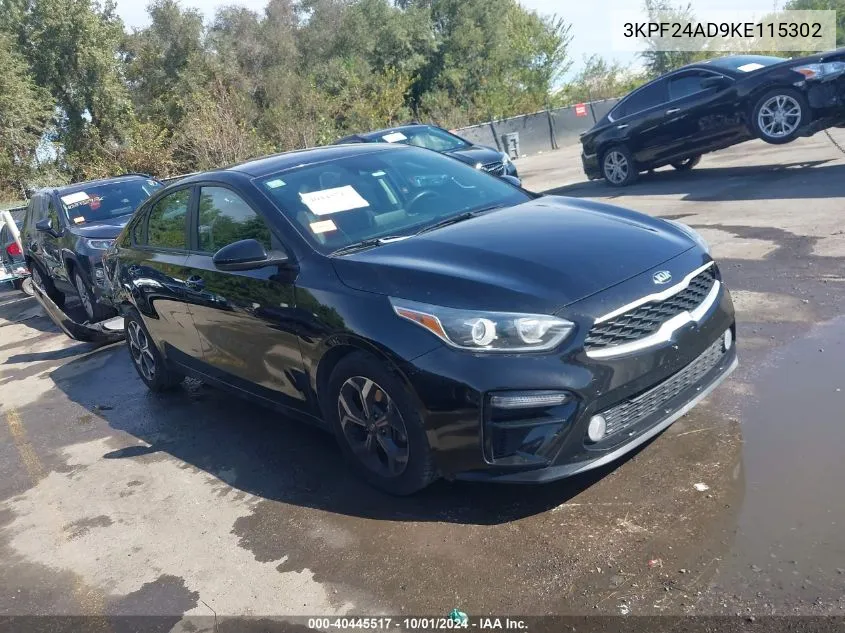 3KPF24AD9KE115302 2019 Kia Forte Lxs