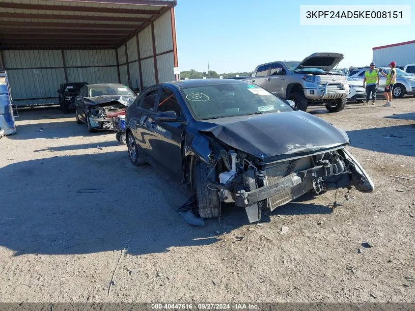 2019 Kia Forte Fe/Lx/Lxs VIN: 3KPF24AD5KE008151 Lot: 40447616