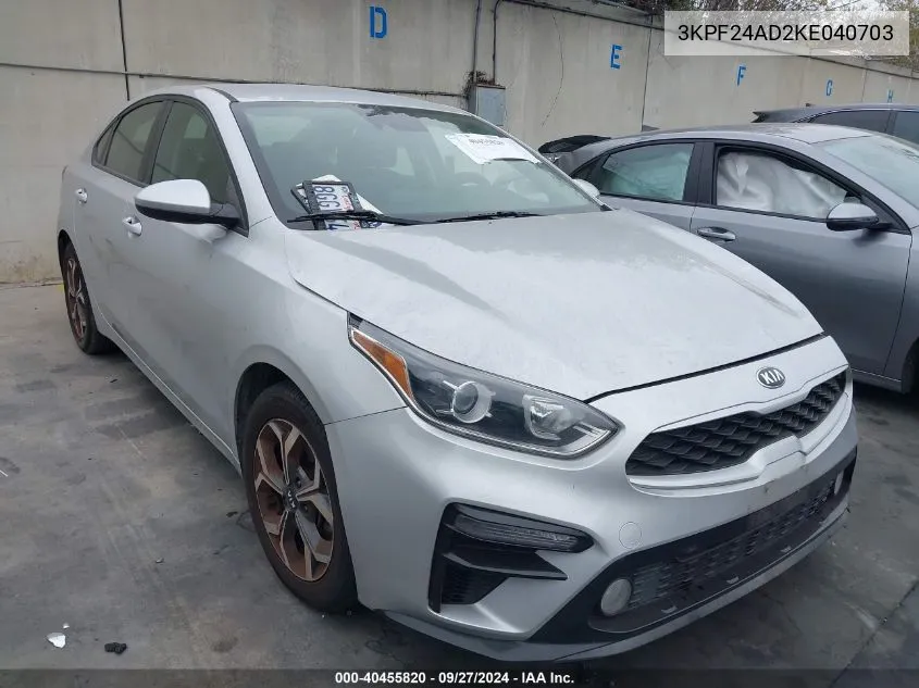 2019 Kia Forte Lxs VIN: 3KPF24AD2KE040703 Lot: 40455820