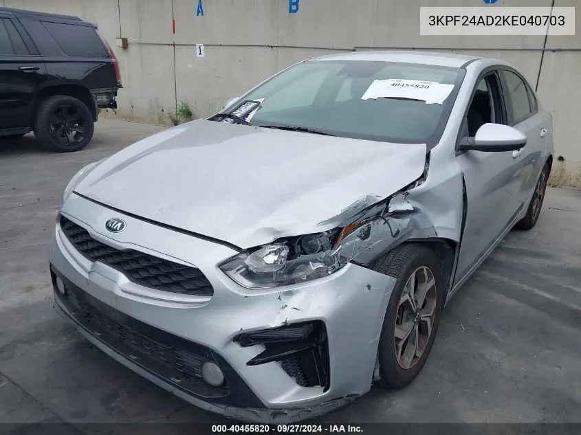 2019 Kia Forte Lxs VIN: 3KPF24AD2KE040703 Lot: 40455820