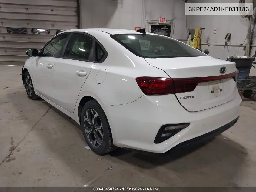 2019 Kia Forte Fe/Lx/Lxs VIN: 3KPF24AD1KE031183 Lot: 40458724