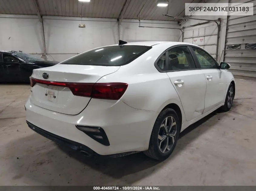 2019 Kia Forte Fe/Lx/Lxs VIN: 3KPF24AD1KE031183 Lot: 40458724