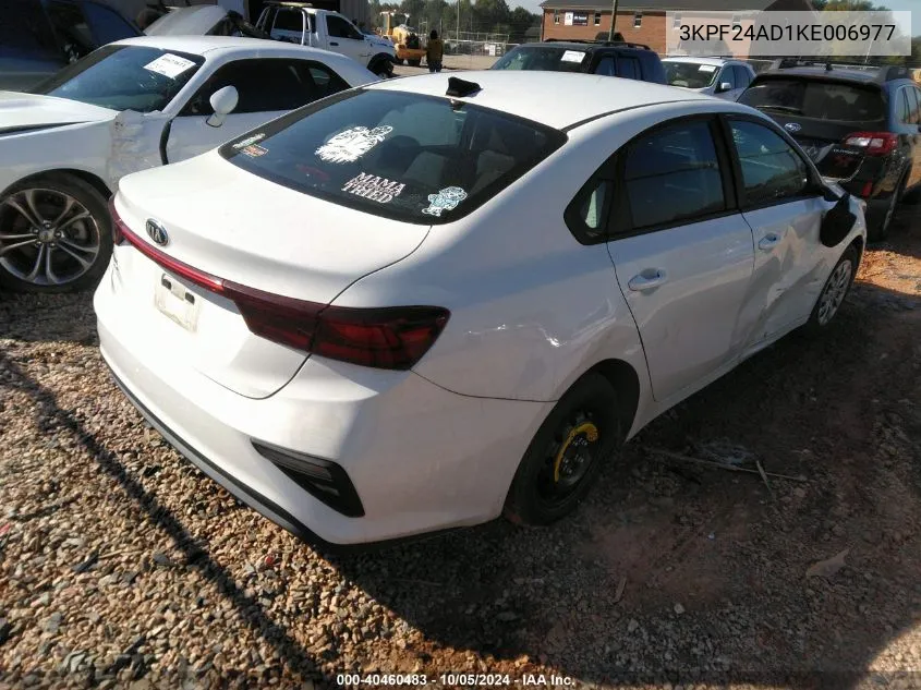 2019 Kia Forte Fe/Lx/Lxs VIN: 3KPF24AD1KE006977 Lot: 40460483