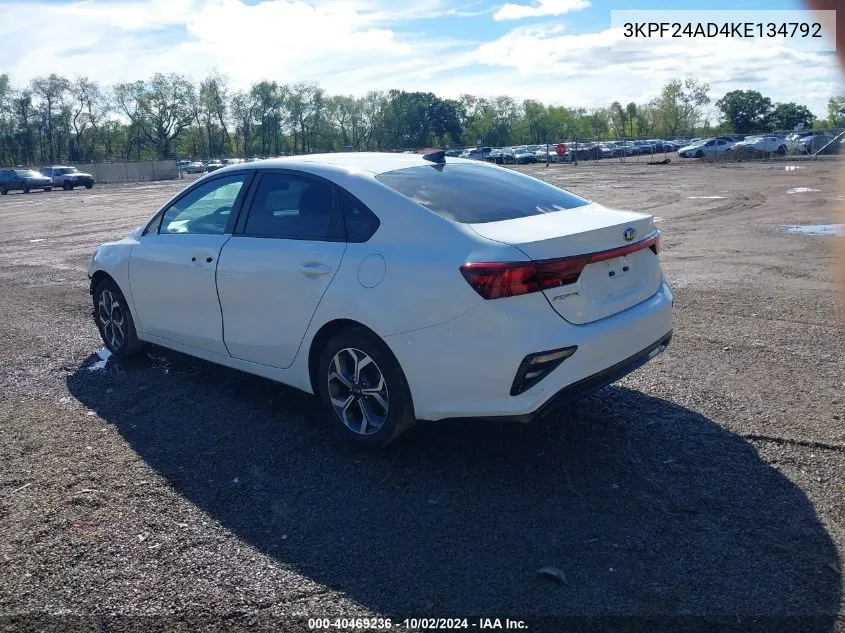 2019 Kia Forte Lxs VIN: 3KPF24AD4KE134792 Lot: 40469236