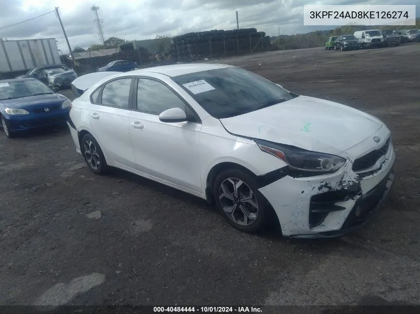 3KPF24AD8KE126274 2019 Kia Forte Lxs