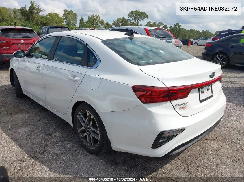 2019 Kia Forte Ex VIN: 3KPF54AD1KE032972 Lot: 40485210