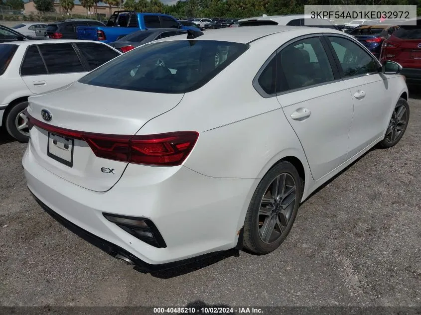 2019 Kia Forte Ex VIN: 3KPF54AD1KE032972 Lot: 40485210