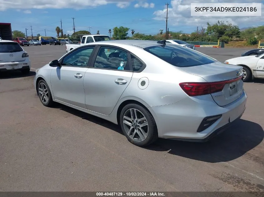 2019 Kia Forte S VIN: 3KPF34AD9KE024186 Lot: 40487129