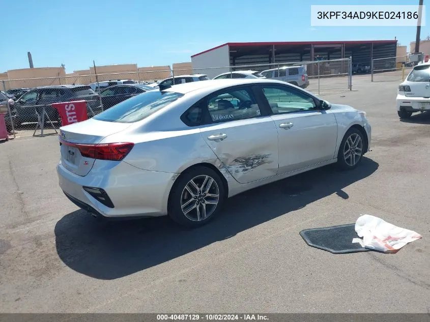 2019 Kia Forte S VIN: 3KPF34AD9KE024186 Lot: 40487129