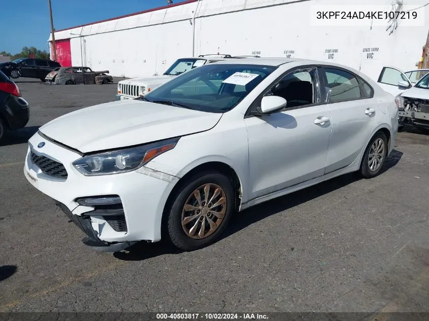 2019 Kia Forte Fe VIN: 3KPF24AD4KE107219 Lot: 40503817