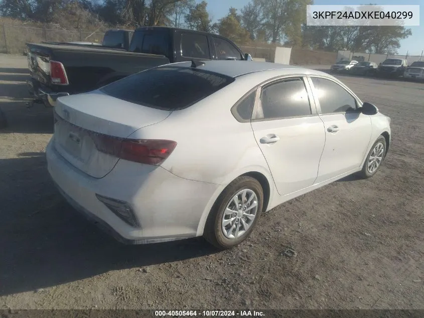 2019 Kia Forte Fe VIN: 3KPF24ADXKE040299 Lot: 40505464