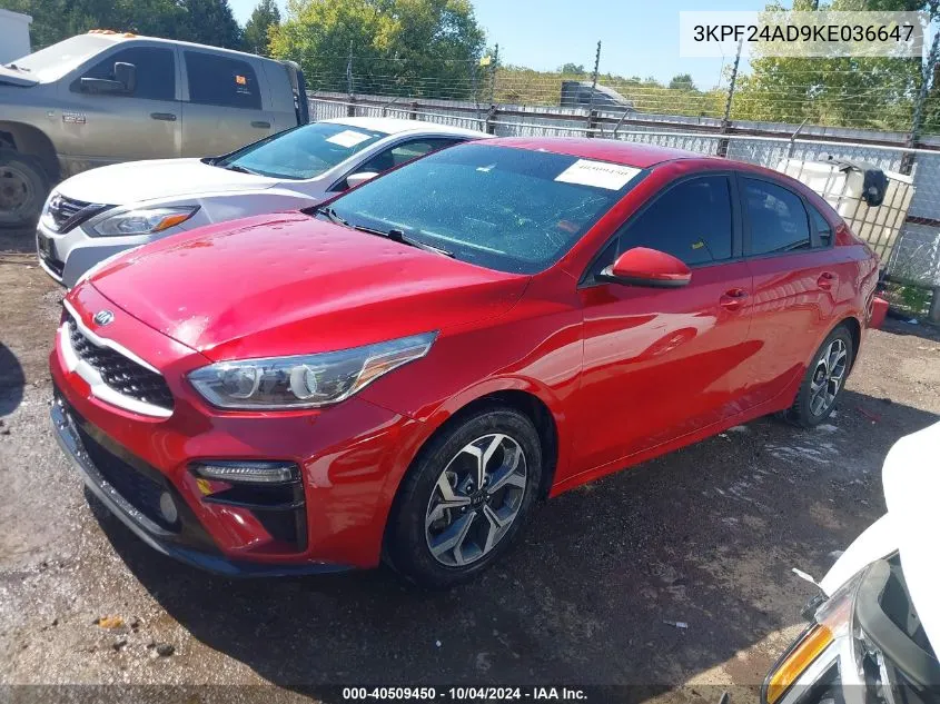 3KPF24AD9KE036647 2019 Kia Forte Lxs