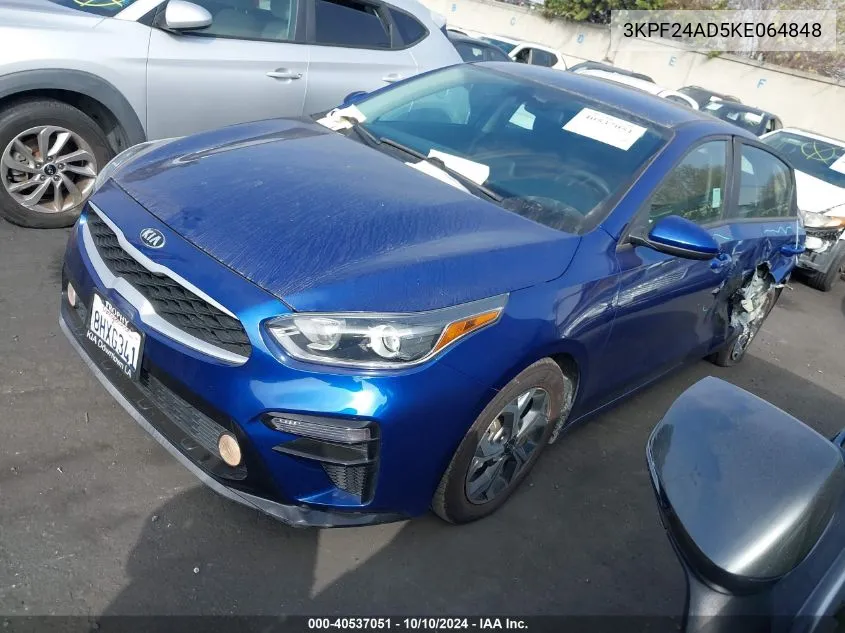 2019 Kia Forte Fe/Lx/Lxs VIN: 3KPF24AD5KE064848 Lot: 40537051