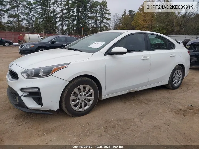 3KPF24AD2KE009919 2019 Kia Forte Fe