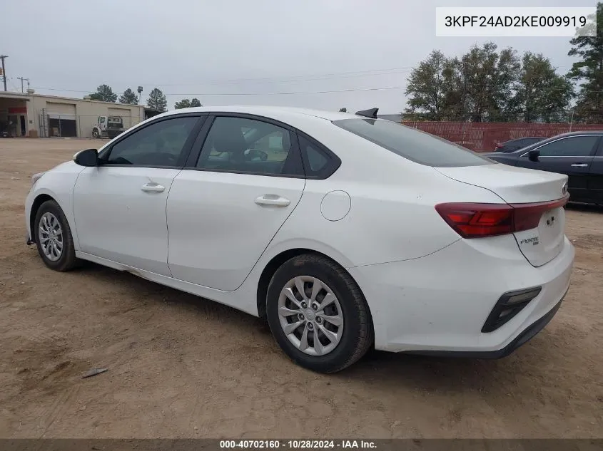 3KPF24AD2KE009919 2019 Kia Forte Fe