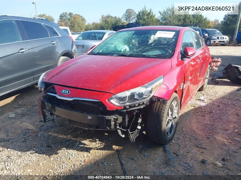 2019 Kia Forte Lxs VIN: 3KPF24AD8KE060521 Lot: 40704943