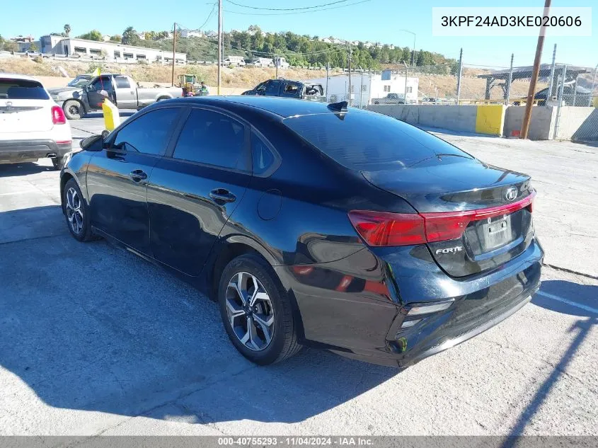 2019 Kia Forte Lxs VIN: 3KPF24AD3KE020606 Lot: 40755293