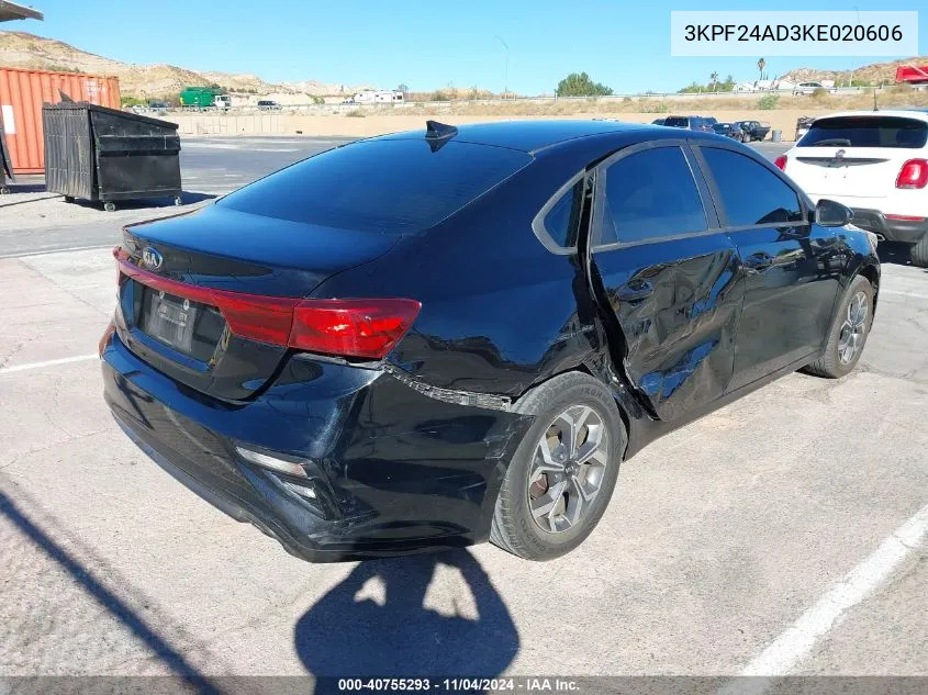 2019 Kia Forte Lxs VIN: 3KPF24AD3KE020606 Lot: 40755293