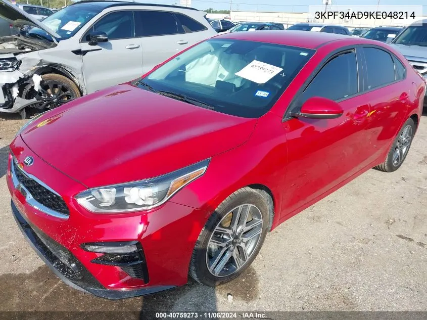 2019 Kia Forte S VIN: 3KPF34AD9KE048214 Lot: 40759273