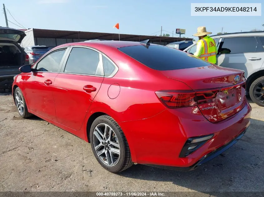 2019 Kia Forte S VIN: 3KPF34AD9KE048214 Lot: 40759273