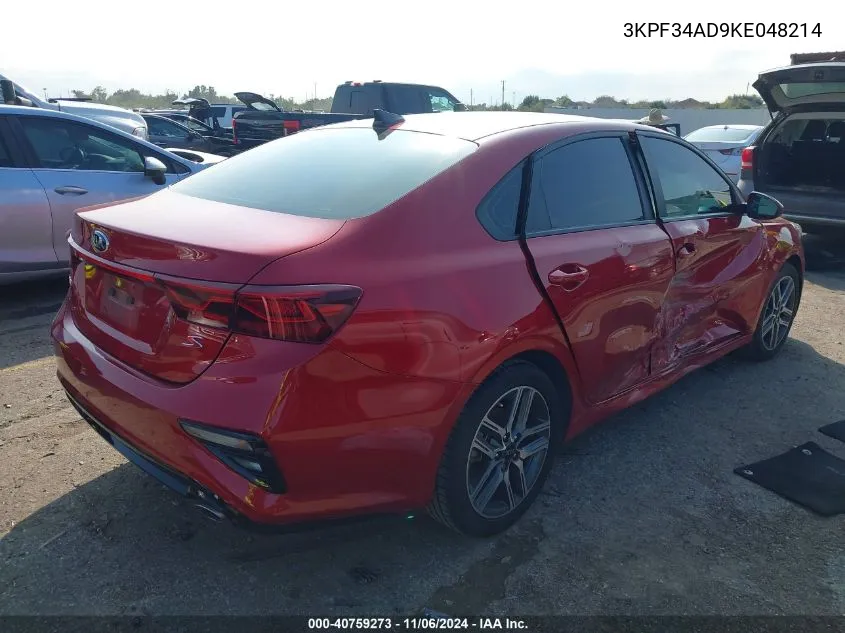 2019 Kia Forte S VIN: 3KPF34AD9KE048214 Lot: 40759273