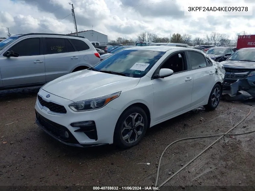 2019 Kia Forte Lxs VIN: 3KPF24AD4KE099378 Lot: 40759832