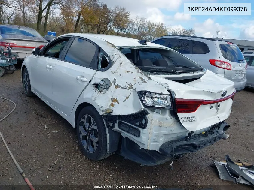 2019 Kia Forte Lxs VIN: 3KPF24AD4KE099378 Lot: 40759832